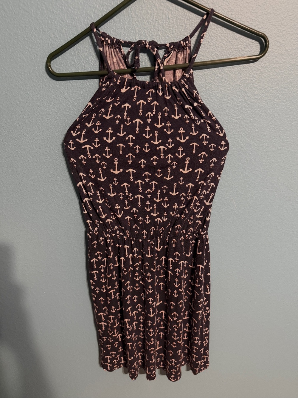 Old Navy Navy Halter One-Piece dress with white Anchor Print